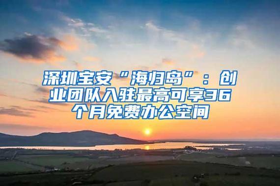 深圳宝安"海归岛":创业团队入驻最高可享36个月免费办公空间